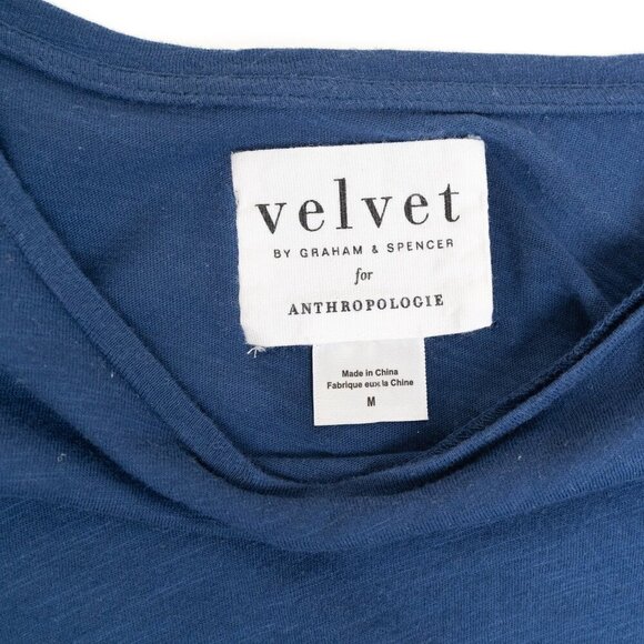 Anthropologie Velvet Graham & Spencer Gussie Side Tie Dress Blue - Picture 7 of 14